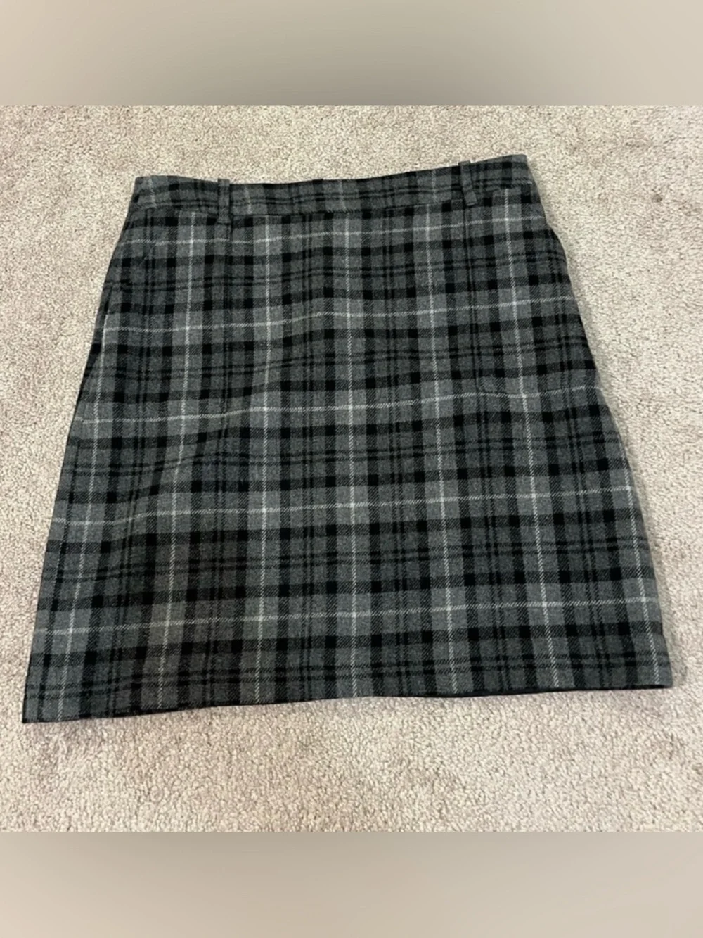 Eddie Bauer Mercer Fit Wool Blend Plaid Skirt - Tall Fit